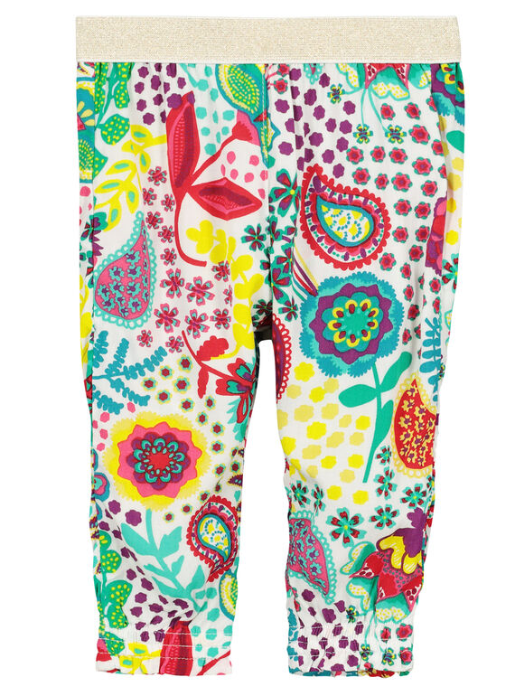 Baby girls' comfy printed trousers FICAPAN / 19SG09D1PAN000