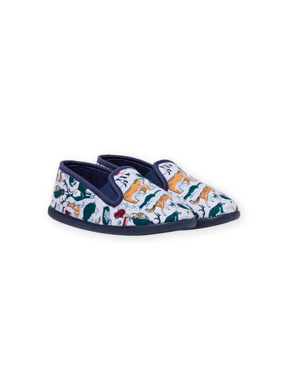 Grey mottled animal print slippers for boys MOPANTANIM / 21XK3622D0B943
