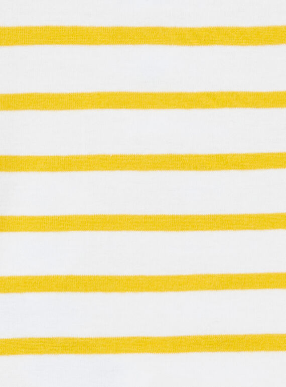 White and yellow striped cotton bodysuit baby boy LUNOBOD / 21SG10L1BOD000