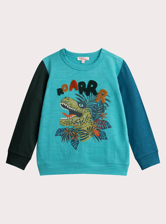 Tricolor dinosaur animation T-shirt for boys  VOKLITEE1 / 24W90242TML202