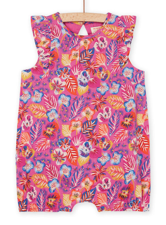 Petunia pink floral print romper RIJUNBAR / 23SG09U1BAR310