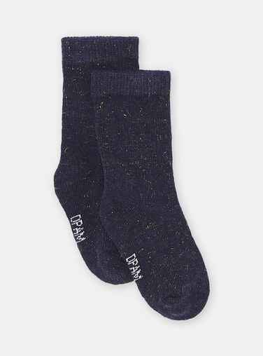 Baby girl navy blue shiny socks SYIJOSOQLU2 / 23WI09B6SOQ070