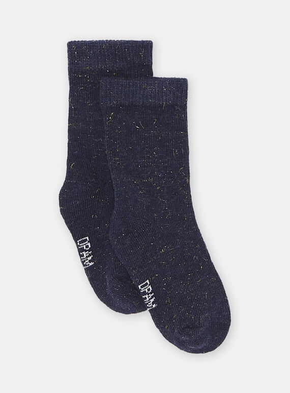 Baby girl navy blue shiny socks SYIJOSOQLU2 / 23WI09B6SOQ070