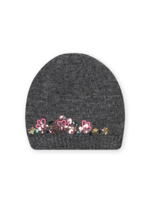 Child girl knitted hat with fancy sequins MYACHICBON / 21WI0167BON944
