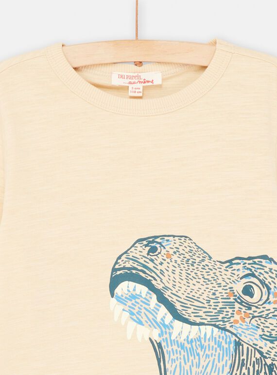 Boy's sandy T-shirt with T-rex head animation SOVERTEE5 / 23W902J5TML808