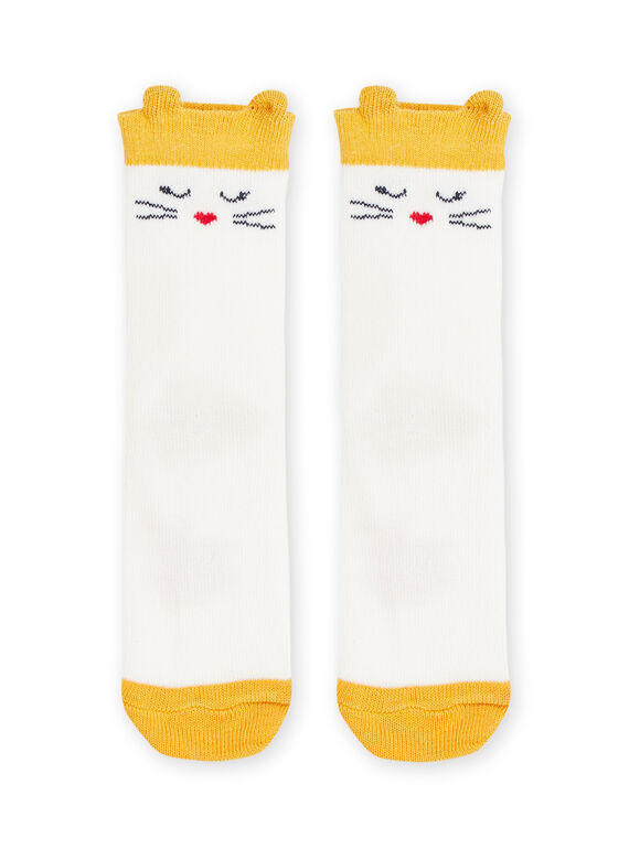 Ecru socks with 3D cat ears animation RYIJOSOQ6 / 23SI0972SOQ001