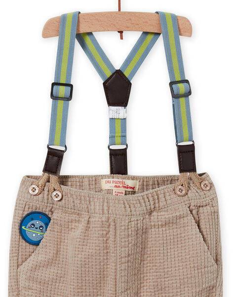 Baby boy plaid pants with striped suspenders MUPLAPAN2 / 21WG10O2PAN817