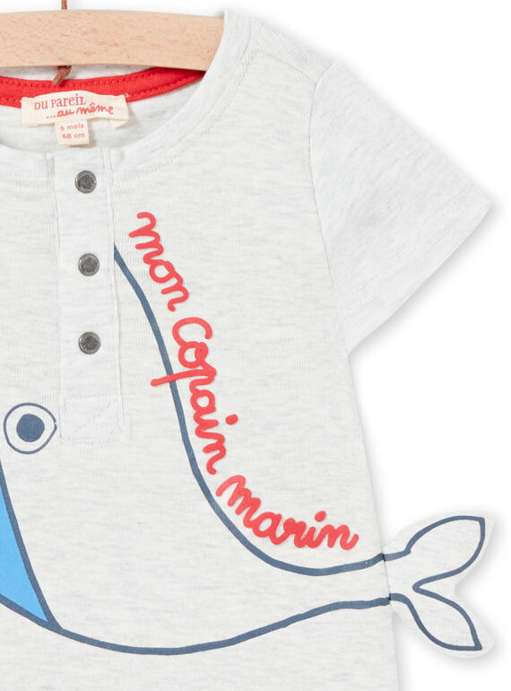 Grey heathered baby boy bodysuit LUVIBOD / 21SG10U1BODJ920