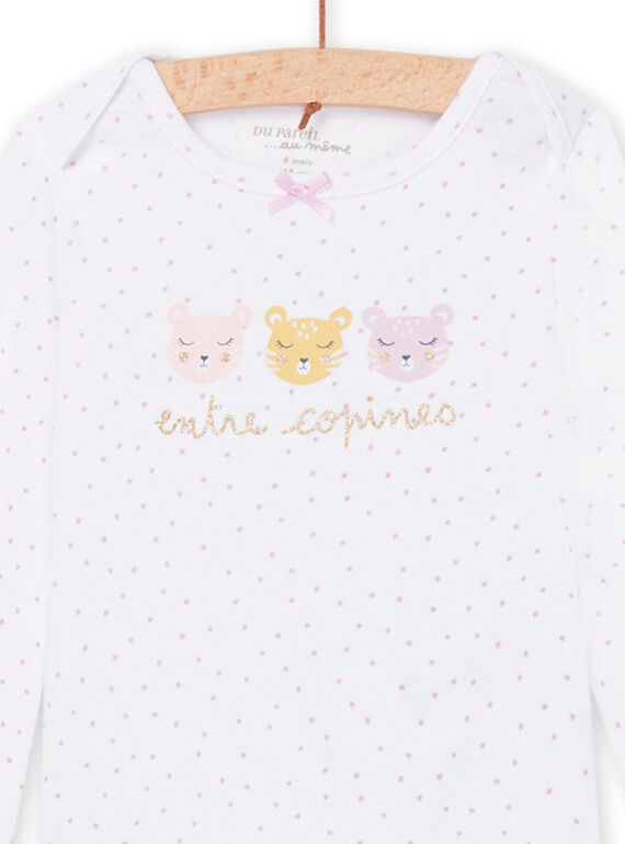 Long sleeve polka dot print bodysuit PEFIBODPAN / 22WH1344BDL001