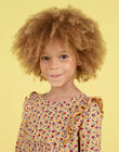 Long sleeves blouse mustard with flowery print child girl MAMIXTEE1 / 21W901J3TMLB106