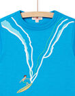 Blue short sleeve t-shirt with surfer design for child boy NOWATI2 / 22S902V6TMCC221