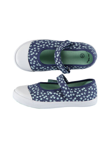 Girls' printed canvas Mary-Janes FFBABSHEL / 19SK35B1D17070
