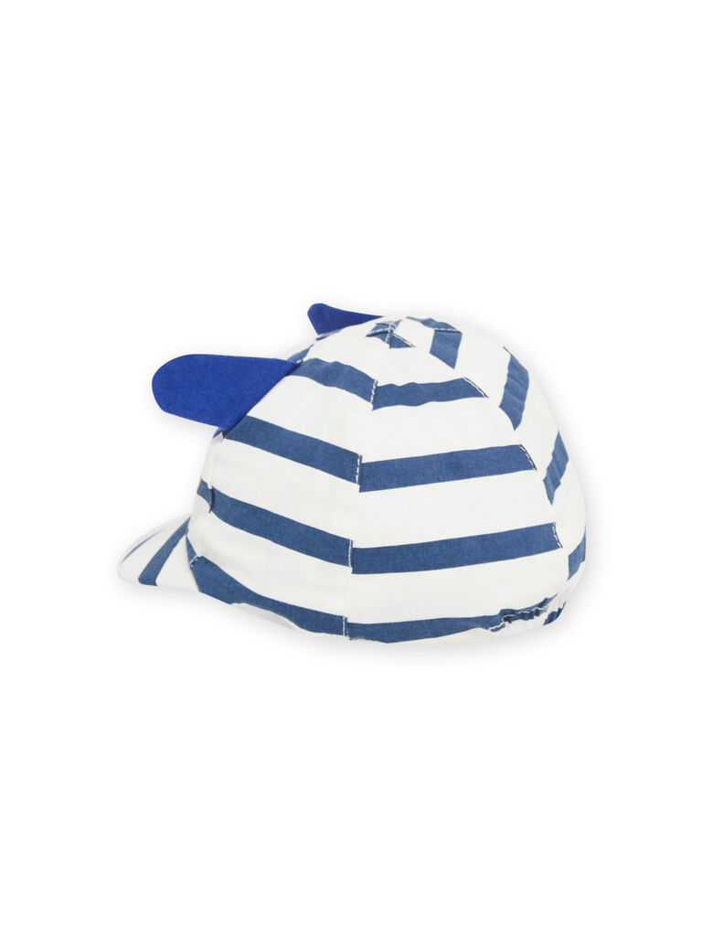 Baby boy's blue and ecru cap NYUJS2CASQ2 / 22SI10C4CHA001