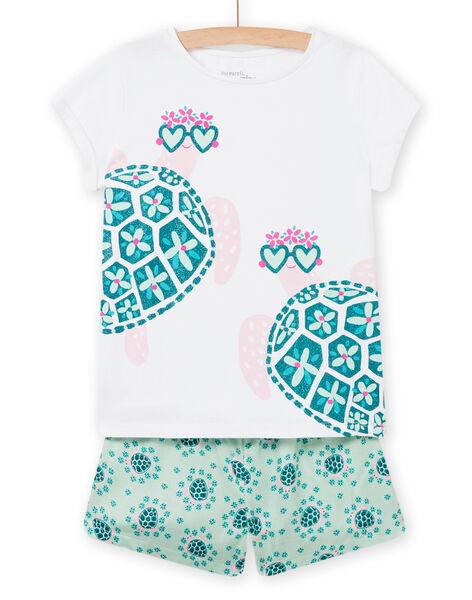 Child girl's white, blue and pink pajamas NEFAPYJTUR / 22SH11HBPYJ000