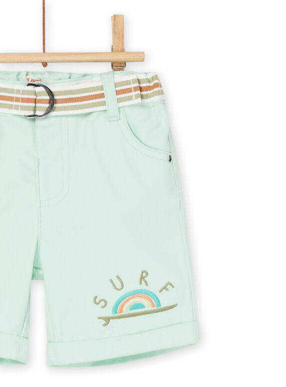 Water green Bermuda shorts with embroidered motif RUEXOBER1 / 23SG10V1BER614
