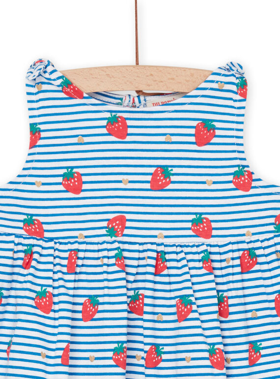 Strawberry, heart and white and blue stripes dress RIPLAROB1 / 23SG09P2ROB000