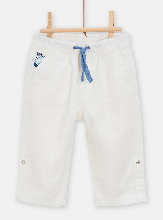 White trousers for baby boys TUPOPAN2 / 24SG10M2PAN000