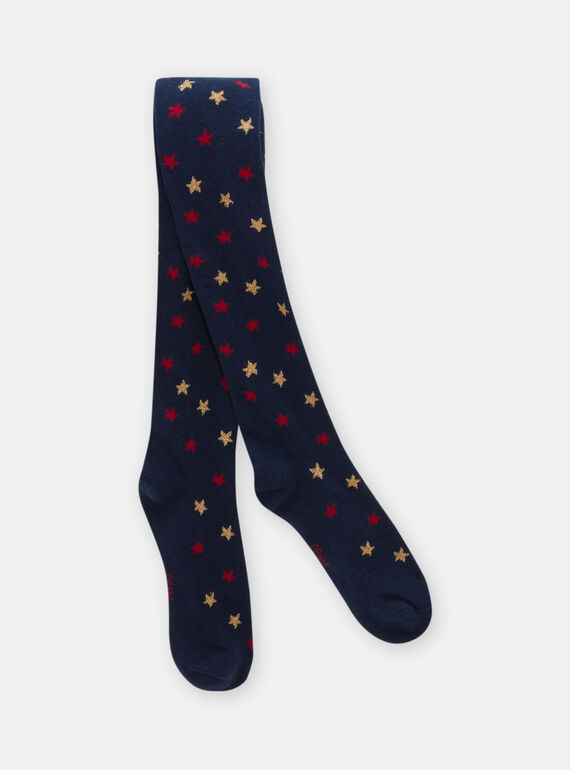 Girl's navy blue tights SYAWAYCOL / 23WI01T1COL070