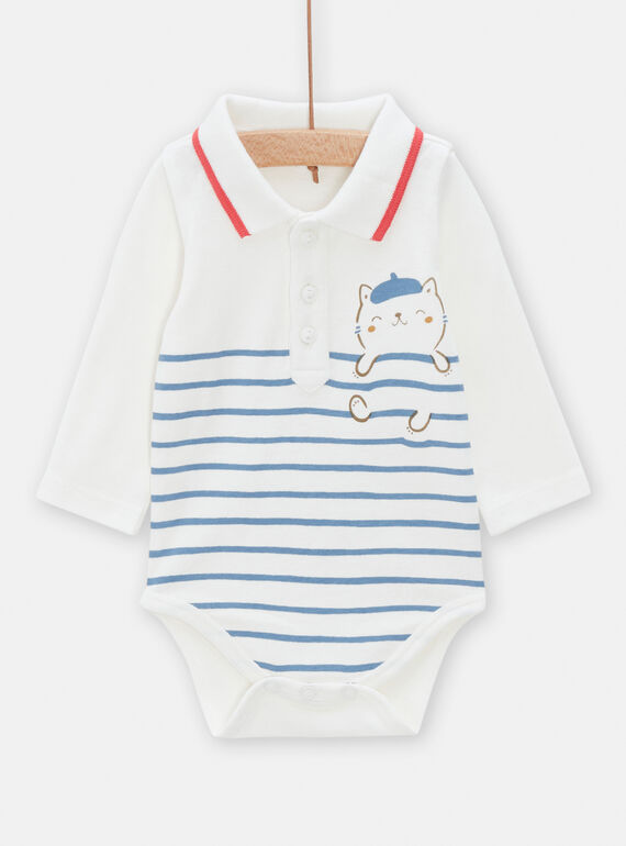 Off-white striped bodysuit for baby boy TOU1BOD2 / 24SF04H1BODA001