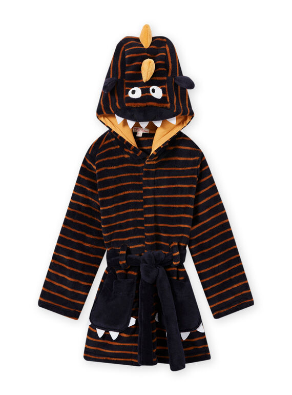Child boy's night blue striped robe with monster pattern MEGOROBMON / 21WH1291RDC705