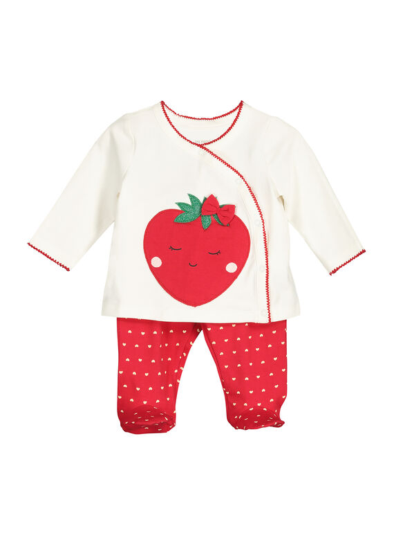 Baby girls' cotton pyjamas FEFIPYJFRA / 19SH1391PYJ001