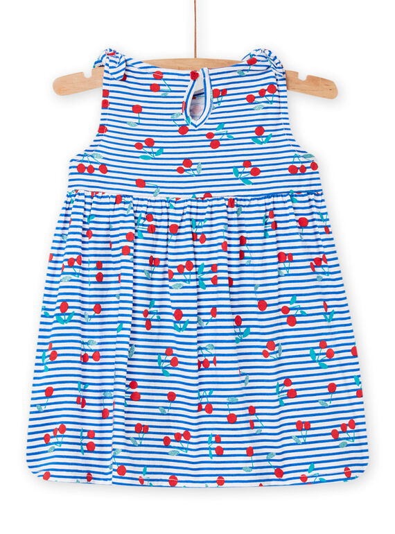 Baby girl white stripes and cherry print dress NIPLAROB1 / 22SG09K2ROB000