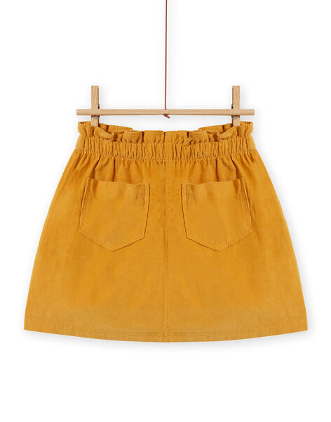 Girl's yellow corduroy paperbag skirt MASAUJUP1 / 21W901P2JUPB107