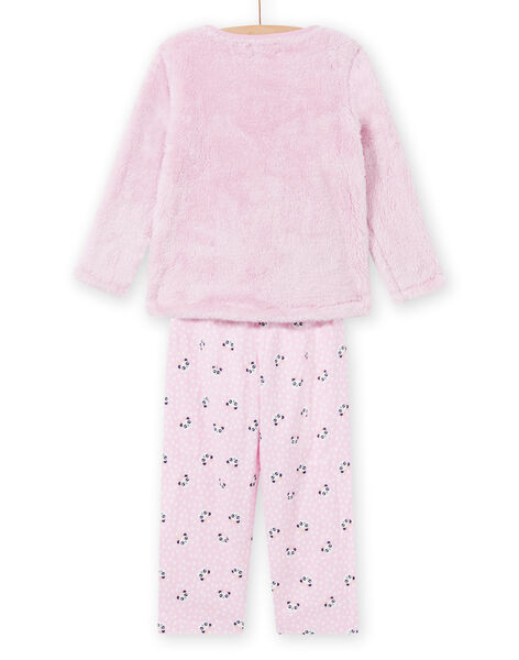 Pink panda pyjama set in soft boa for child girl MEFAPYJKAN / 21WH1191PYJ326