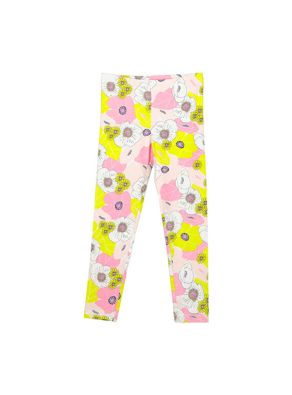 Girls' printed leggings FYAPOLEG / 19SI01C1CAL099