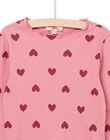 Pink long sleeve t-shirt in RIB PAJOUTEE6 / 22W901B4TMLD318