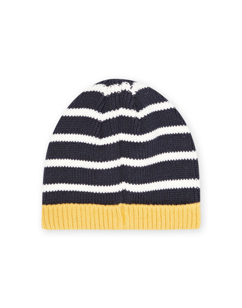 Baby boy black and yellow knitted hat MYUMIXBON1 / 21WI1052BONC234