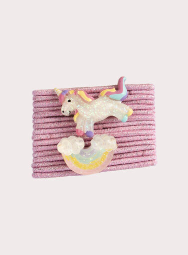  Set of fine pink glitter elastics for girls
 VYAJOELA11 / 24WI01LBELA030