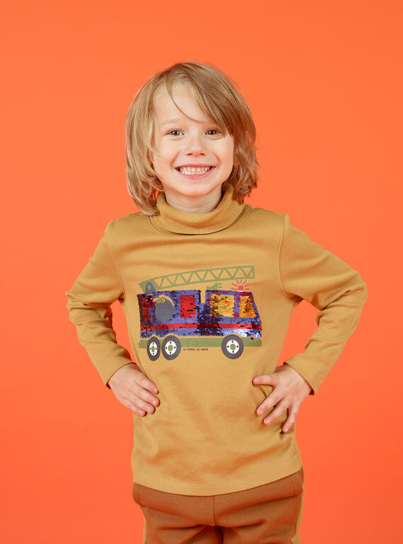 Child boy yellow reversible sequin undersweater MOCOSOUP / 21W902L1SPLB118