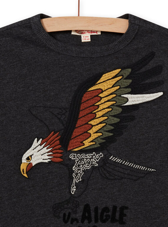 Boy's long sleeve t-shirt with eagle print MOSAUTEE2 / 21W902P4TML944