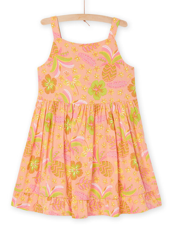 Peach dress with exotic print RASUMROB1 / 23S901Y1ROB413