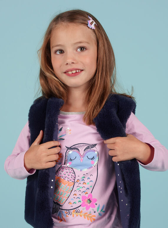 Reversible sleeveless faux fur vest blue night child MAPLACAR1 / 21W901O2CARC202