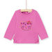 Baby girl pink leopard print long sleeve t-shirt with sequins