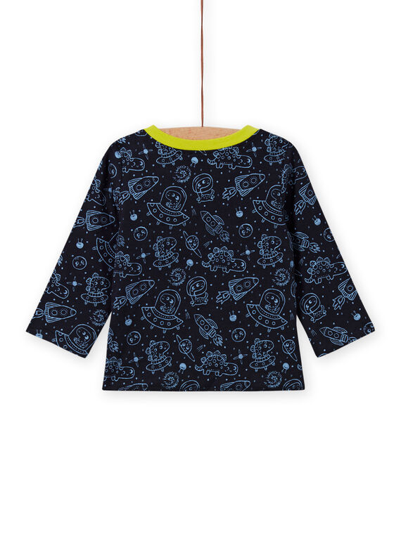 Boy's reversible black space print T-shirt MUPLATEE2 / 21WG10O1TMLC243