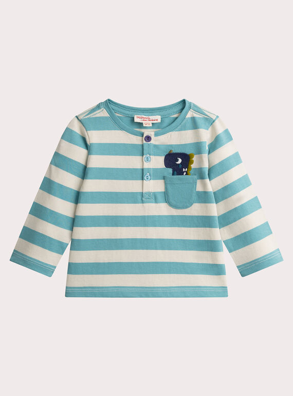 Striped long-sleeved T-shirt for baby boy  VUKLITUN / 24WG1042TML811