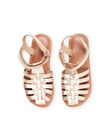 Gold and pink leather sandals RASANDCAGE / 23KK356BD0EK009