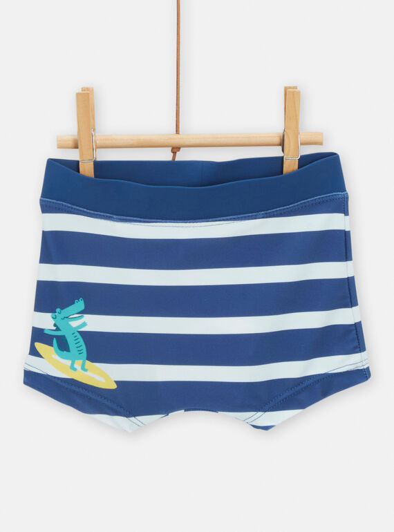 Baby boy navy blue striped swim trunks TYUMERUV1 / 24SI10G3MAI070