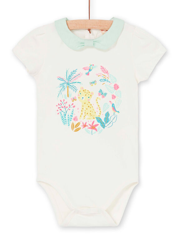 Body ecru and green water baby girl LIVERBOD / 21SG09Q1BOD001