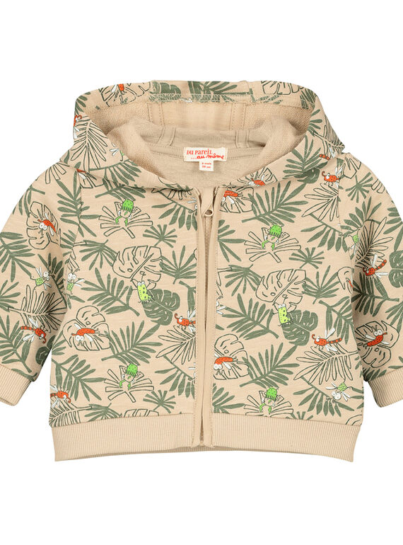 Baby boys' fleece cardigan FUYEGIL / 19SG10M1GIL099