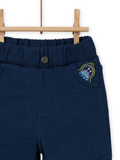 Baby boy's celestial blue pants with extraterrestrial patch MUPLAPAN1 / 21WG10O1PANC204