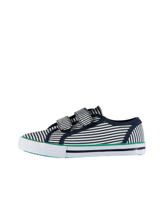 Boys' striped canvas trainers FGVELRAY / 19SK36C1D16070