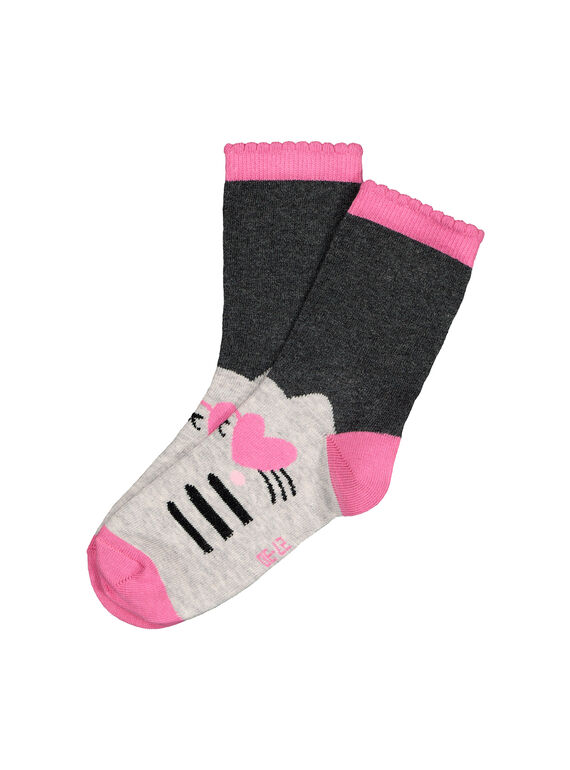 Girls' fancy mid length socks FYALICHO / 19SI0121SOQ099