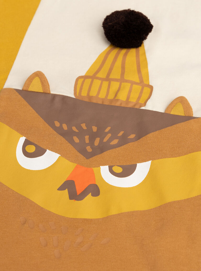 Yellow t-shirt animation owl and beaver for boys VOBATEE4 / 24W902Q4TML106