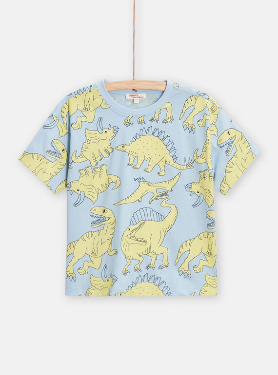 Baby Boy Blue Dinosaur T-Shirt TOJOTIAOP2 / 24S902B2TMCC218