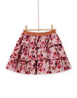 Girl's corduroy ruffled skirt with floral print MACOMJUP2 / 21W901L1JUPD329
