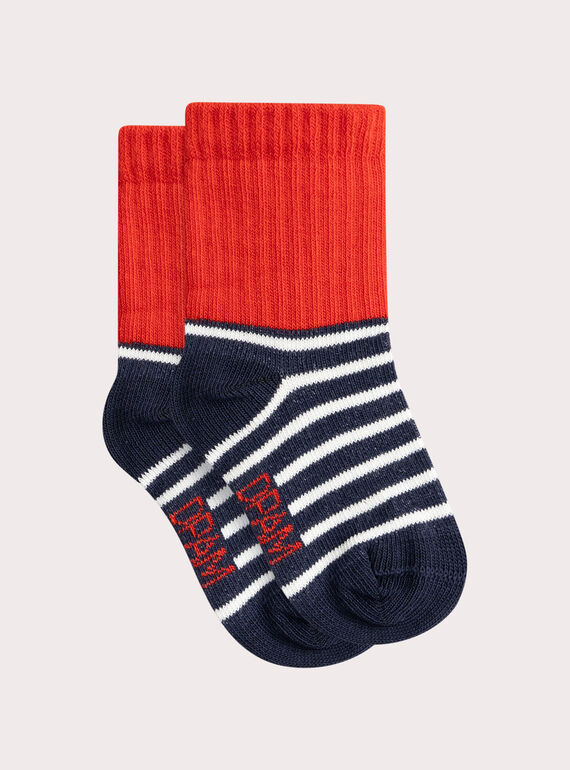 Navy and red striped socks for baby boy  VYUJOCHOR1 / 24WI10G6SOQJ900